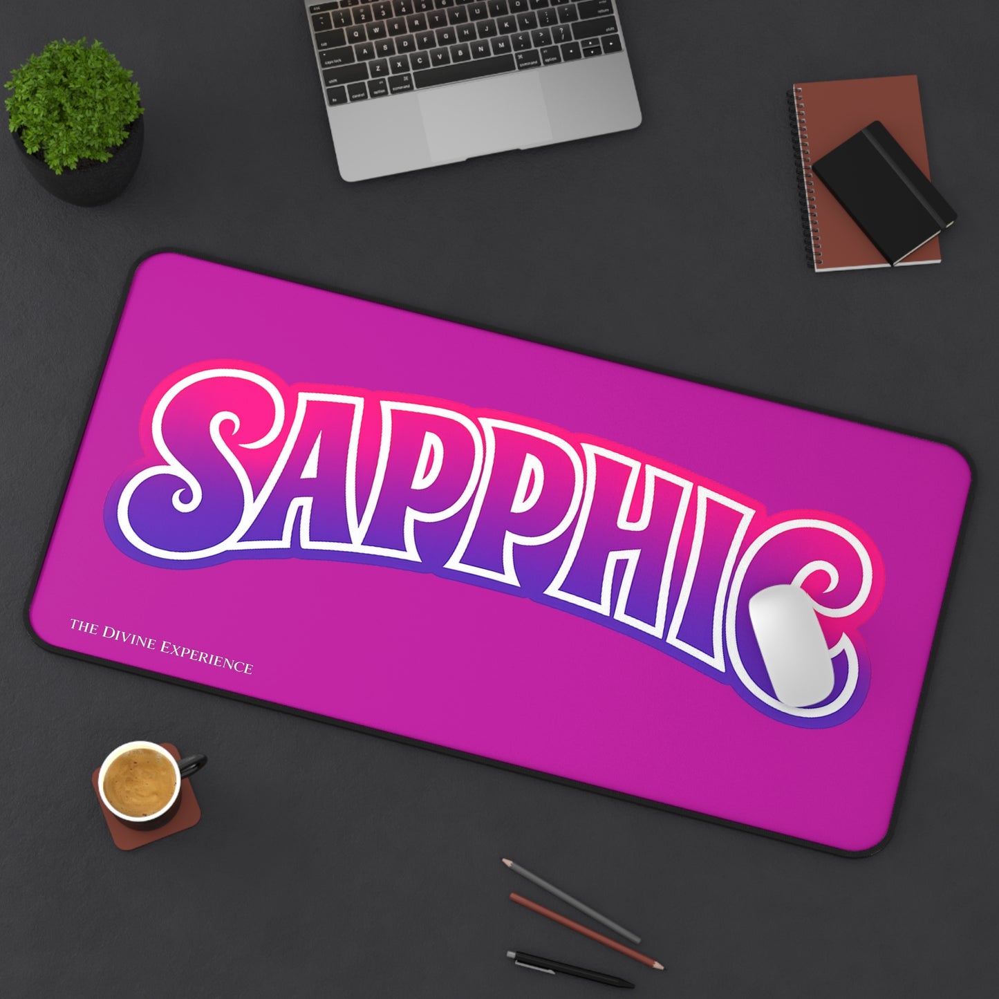 SAPPHIC Desk Mat — Pink & Purple Pride Keyboard Pad