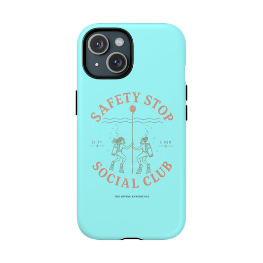 SAFETY STOP SOCIAL CLUB SCUBA Phone Case — Scuba Diving Graphic Tough Magnetic Case