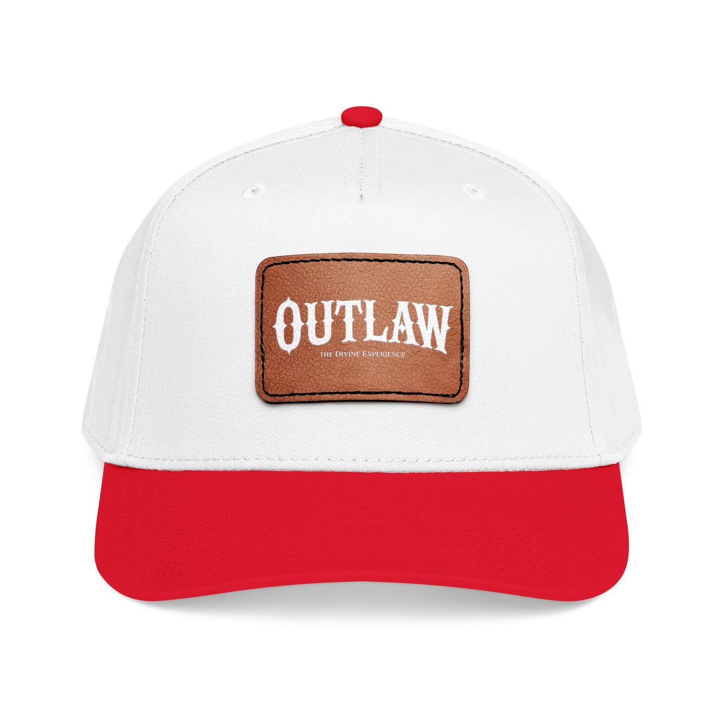 OUTLAW Leather Patch Baseball Cap — Retro Western Mid-Profile Hat