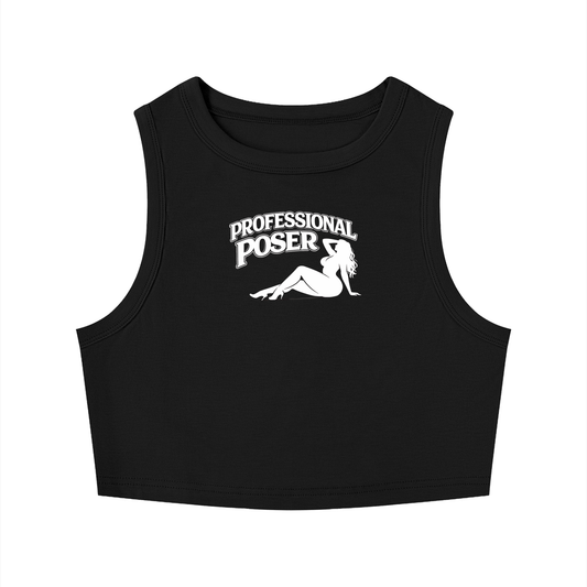 PROFESSIONAL POSER Women's Tight Crewneck Crop Tank Top