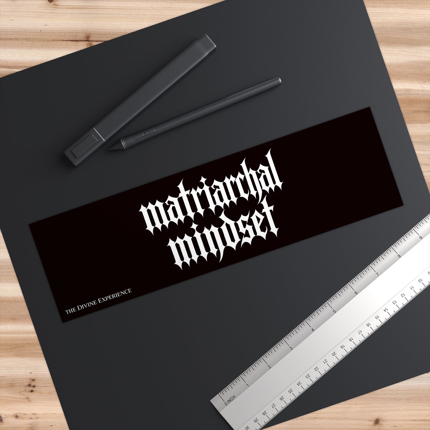 MATRIARCHAL MINDSET Bumper Sticker — Gothic Script Feminist Decal