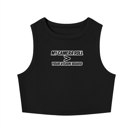 VISION BOARD Women's Tight Crewneck Crop Tank Top
