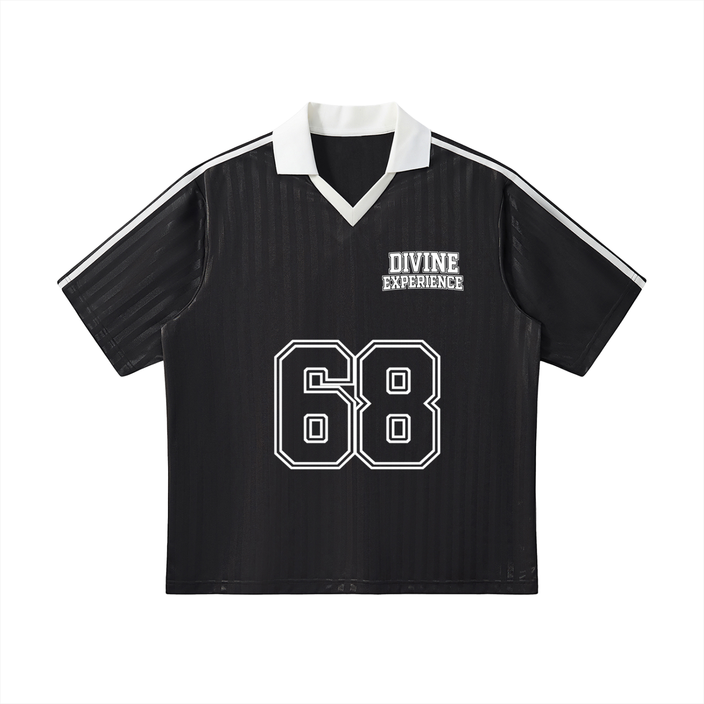 U OWE ME 1 Contrast Collar Striped Soccer Jersey