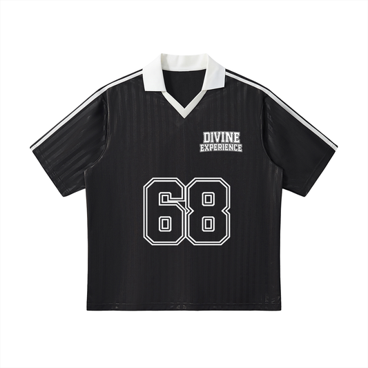 U OWE ME 1 Contrast Collar Striped Soccer Jersey