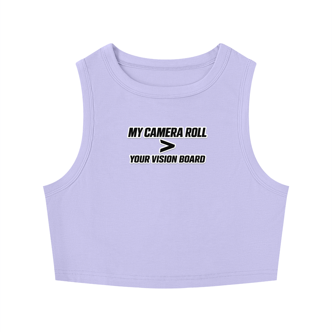 VISION BOARD Women's Tight Crewneck Crop Tank Top