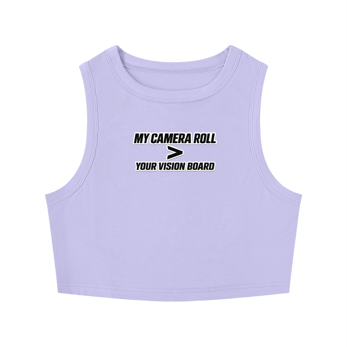 VISION BOARD Women's Tight Crewneck Crop Tank Top