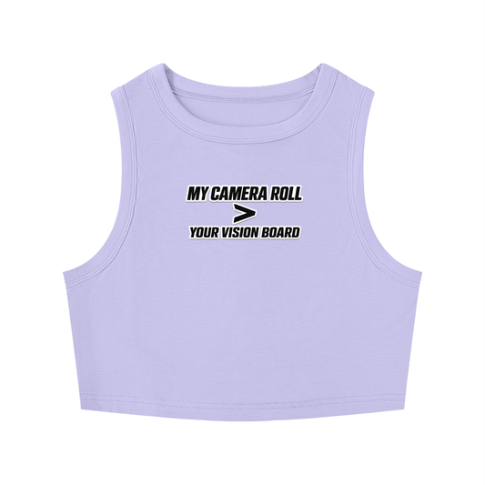VISION BOARD Women's Tight Crewneck Crop Tank Top