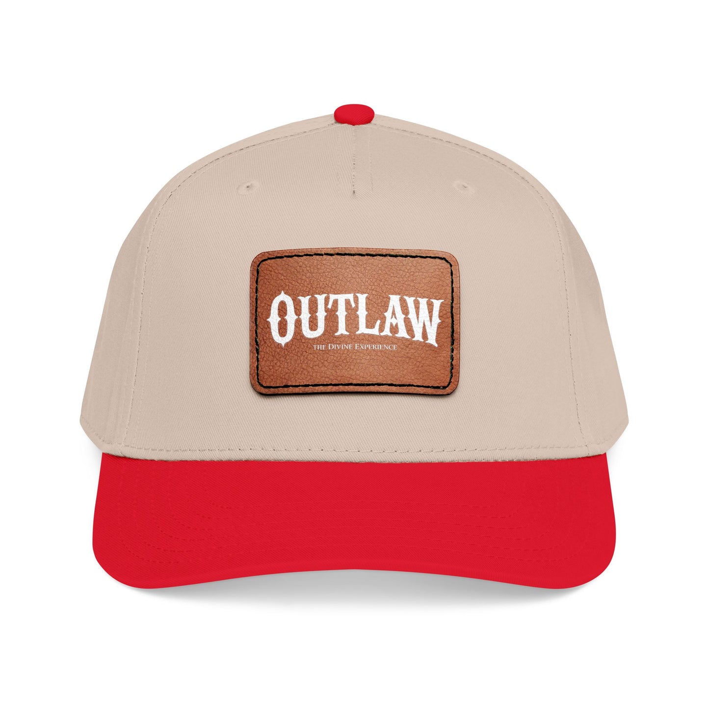 OUTLAW Leather Patch Baseball Cap — Retro Western Mid-Profile Hat