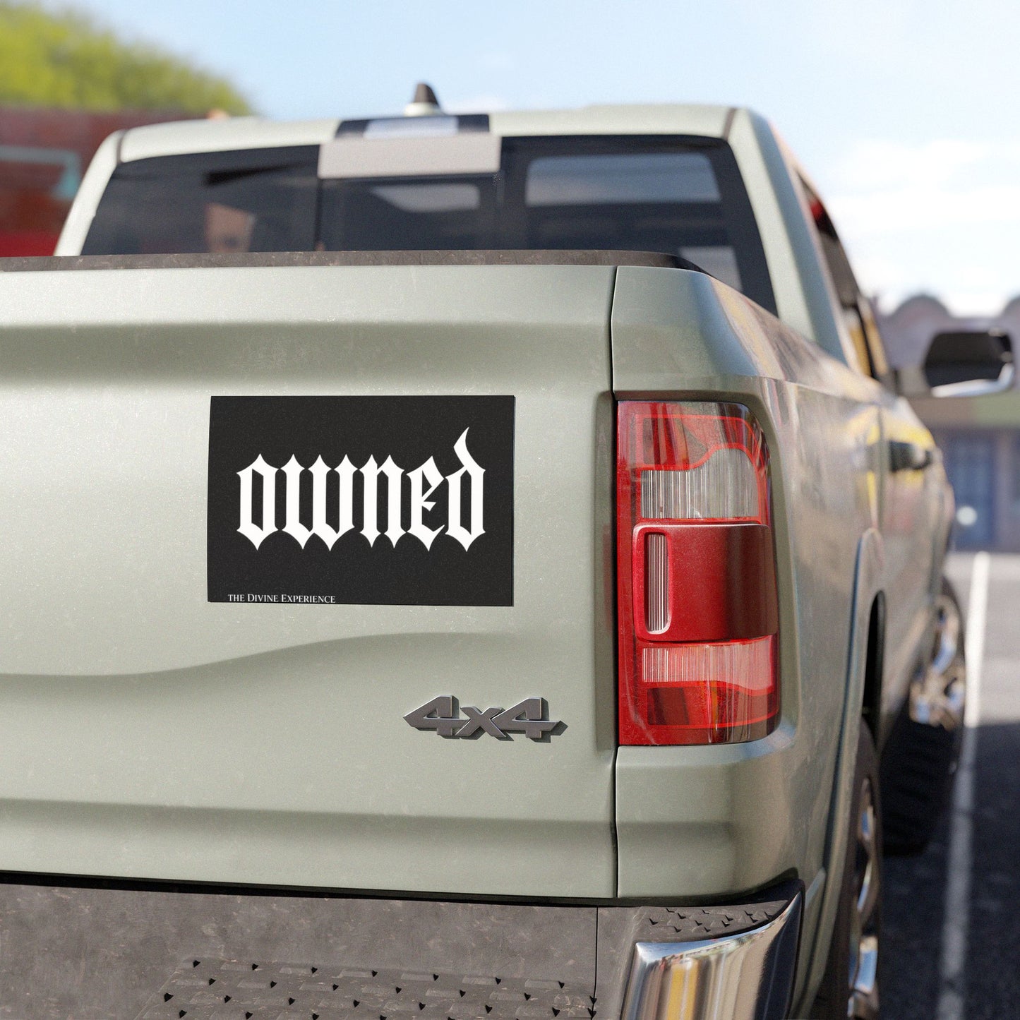 OWNED Gothic Car Magnet — Black Vintage Lettering Magnetic Decal