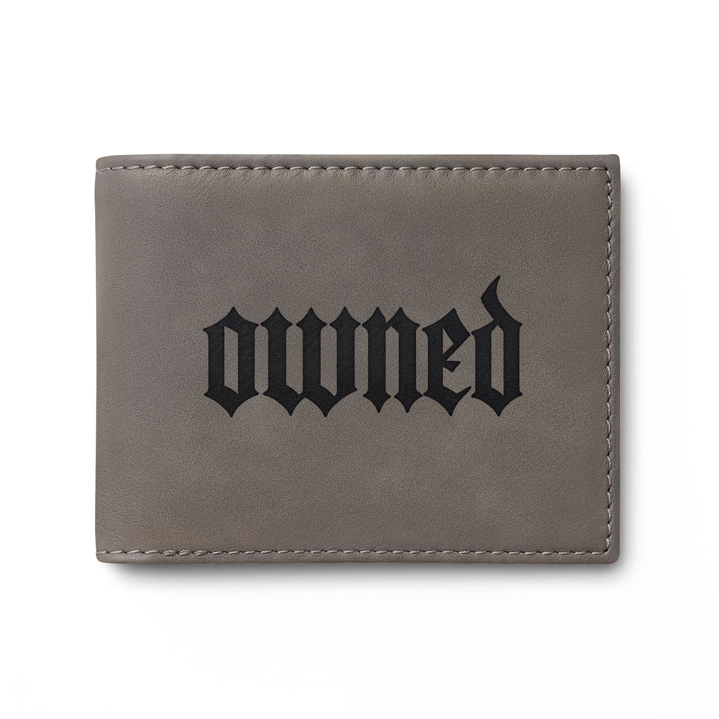 OWNED Bi-Fold Wallet — Leather Flip Wallet with Gothic BDSM Design
