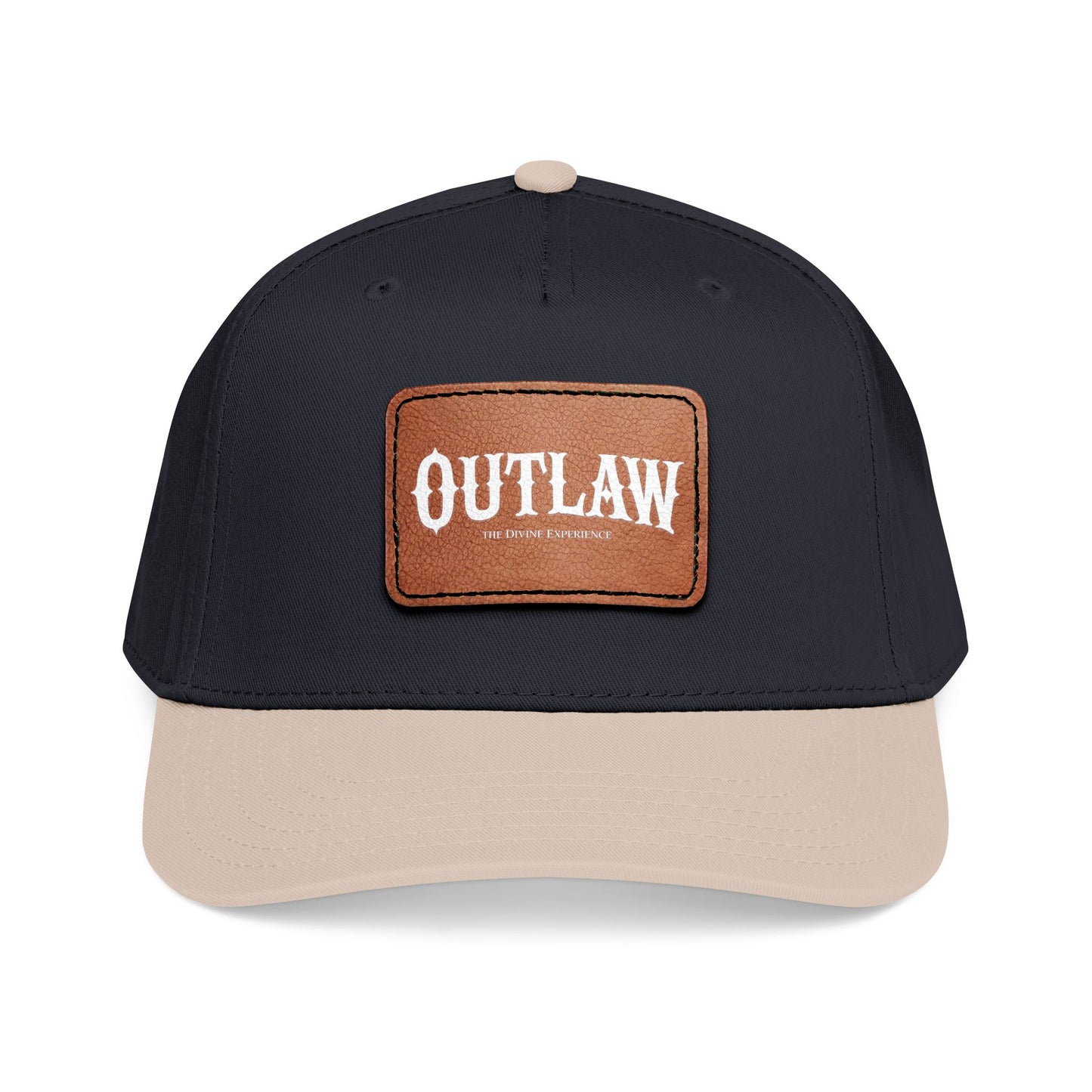 OUTLAW Leather Patch Baseball Cap — Retro Western Mid-Profile Hat