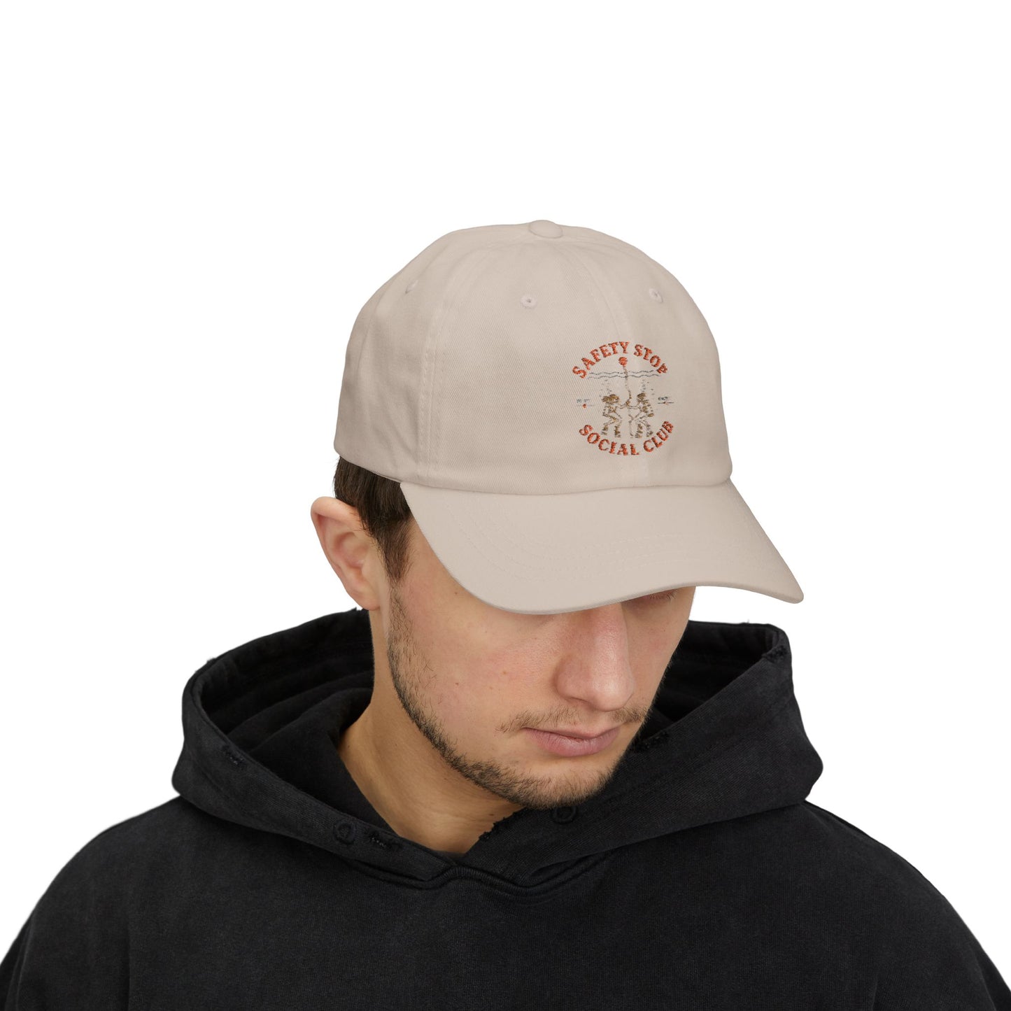 SAFETY STOP SOCIAL CLUB Scuba Cap – Vintage Motorcycle Club Embroidered Hat