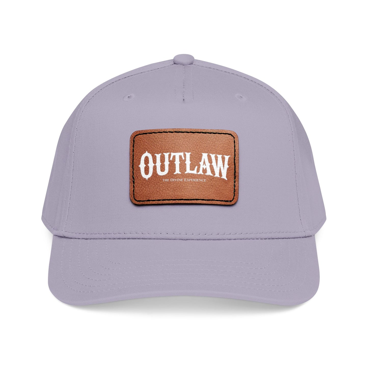 OUTLAW Leather Patch Baseball Cap — Retro Western Mid-Profile Hat