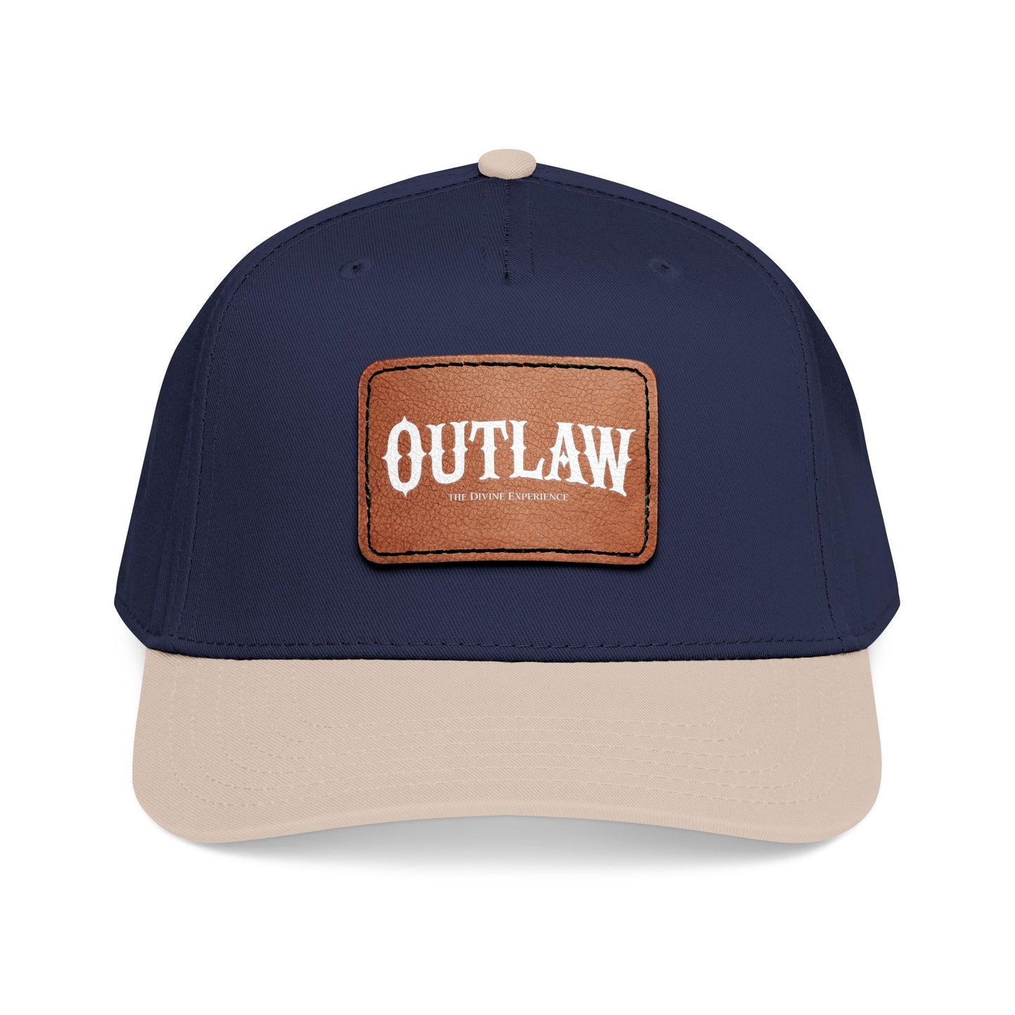OUTLAW Leather Patch Baseball Cap — Retro Western Mid-Profile Hat
