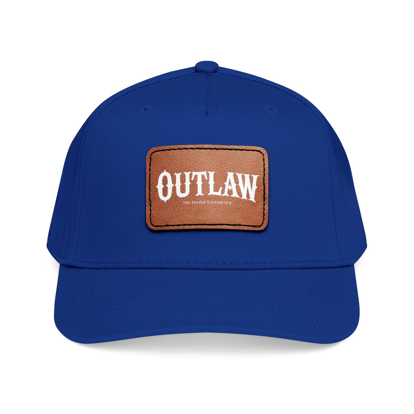 OUTLAW Leather Patch Baseball Cap — Retro Western Mid-Profile Hat