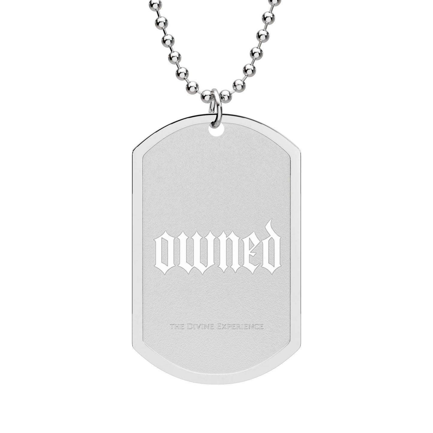 OWNED Gothic Dog Tag Necklace — Gold or Silver BDSM Chain