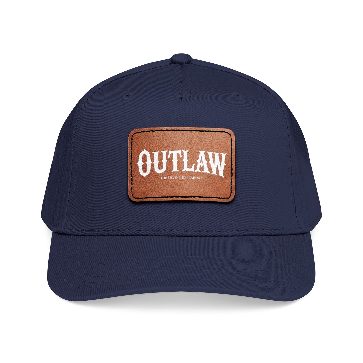 OUTLAW Leather Patch Baseball Cap — Retro Western Mid-Profile Hat