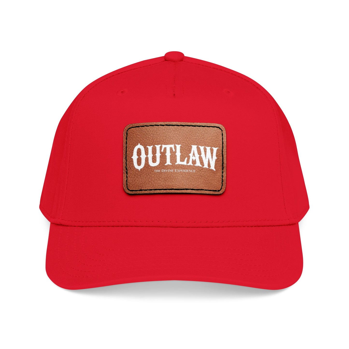 OUTLAW Leather Patch Baseball Cap — Retro Western Mid-Profile Hat