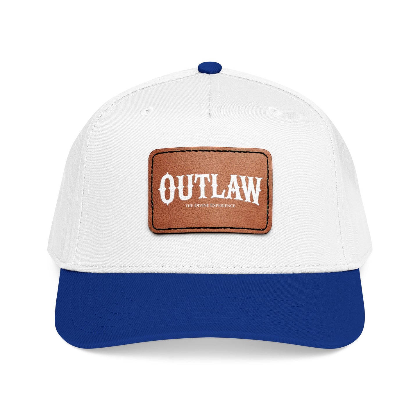OUTLAW Leather Patch Baseball Cap — Retro Western Mid-Profile Hat