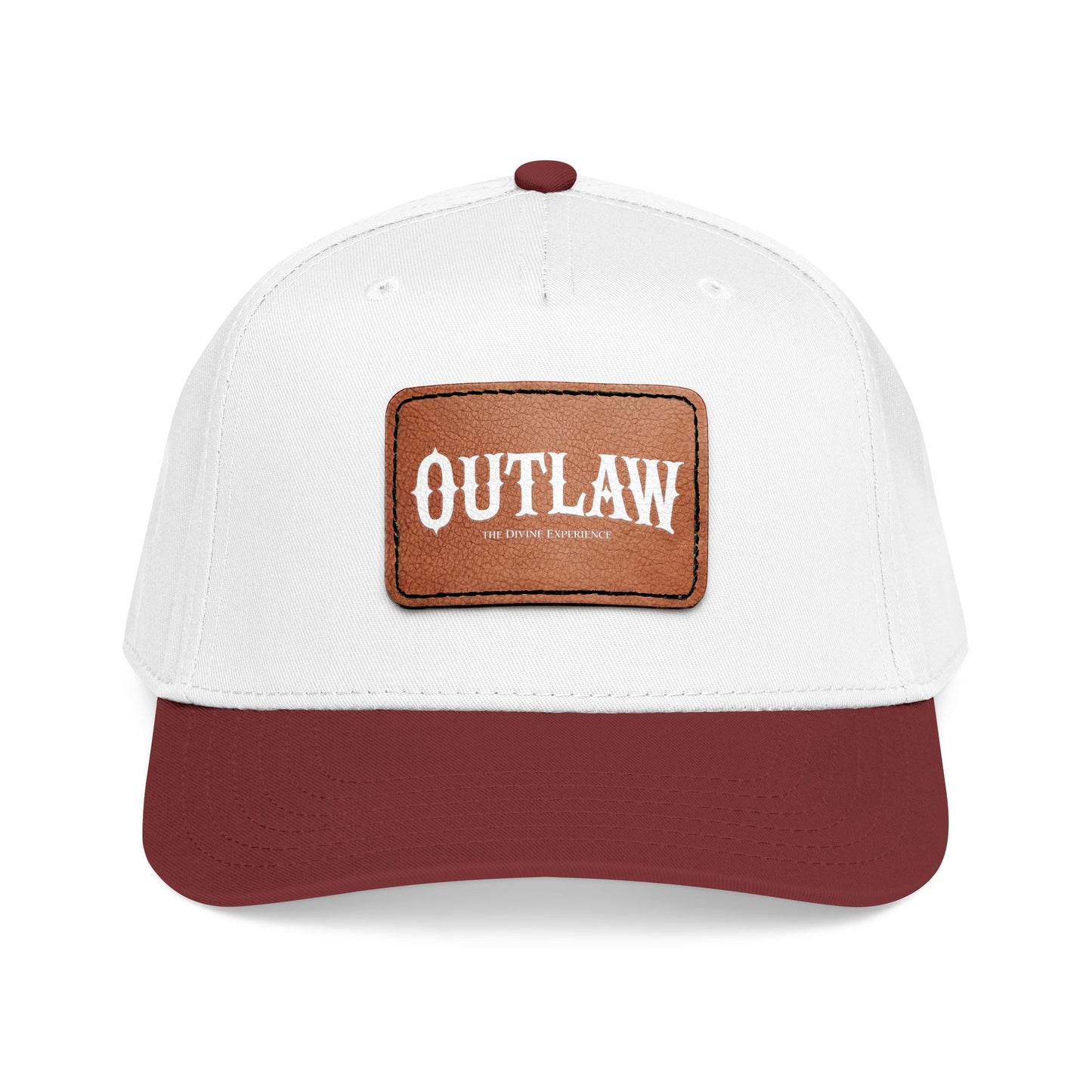 OUTLAW Leather Patch Baseball Cap — Retro Western Mid-Profile Hat