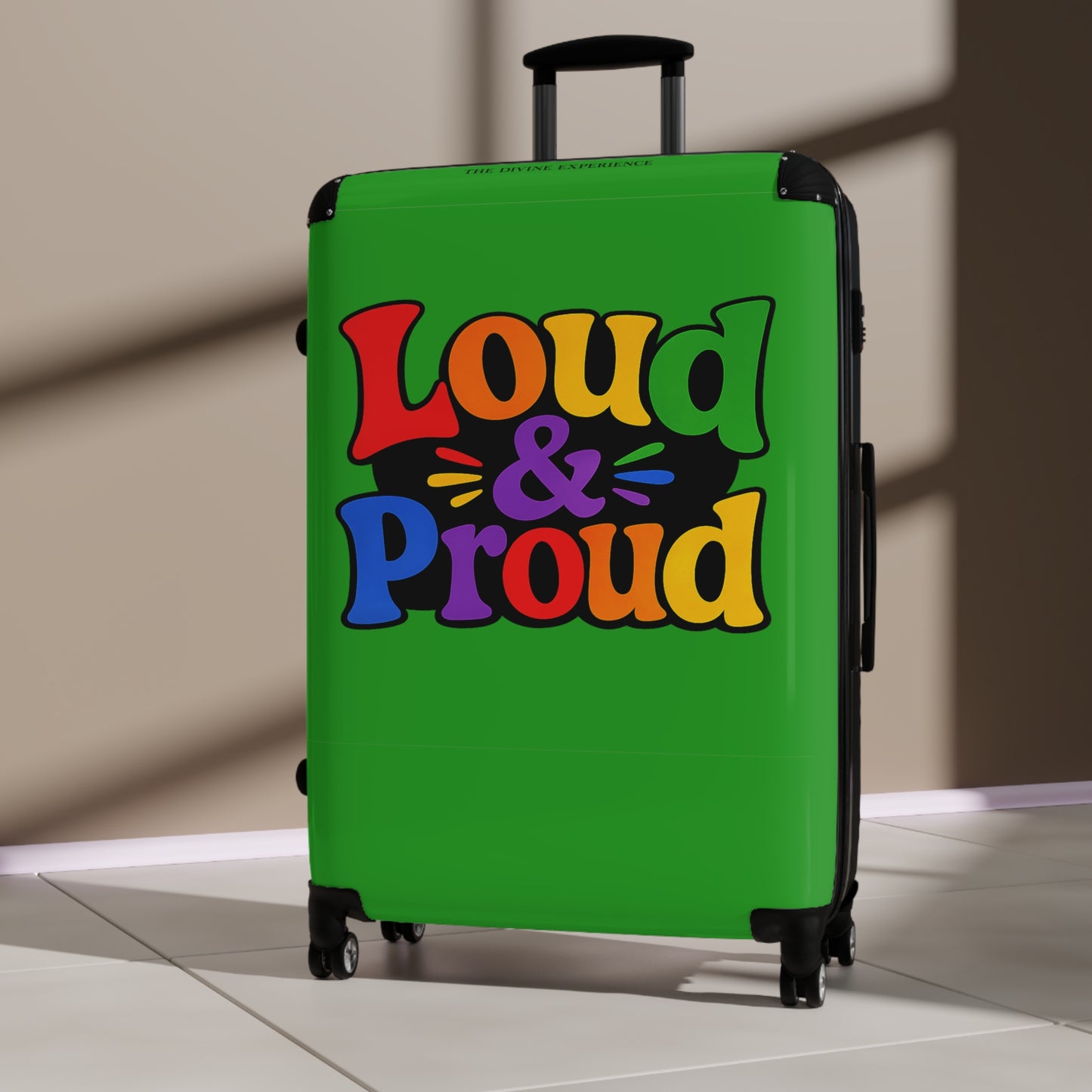 LOUD & PROUD LGBTQ Green Carry-On Suitcase – Rainbow Pride Travel Luggage