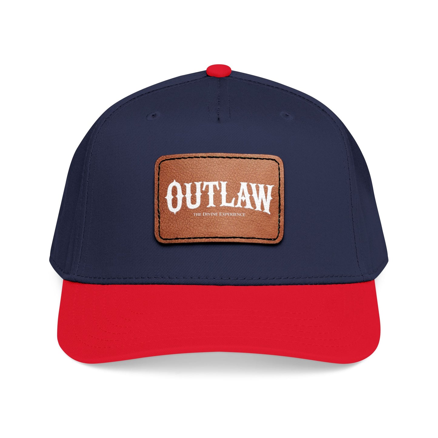 OUTLAW Leather Patch Baseball Cap — Retro Western Mid-Profile Hat