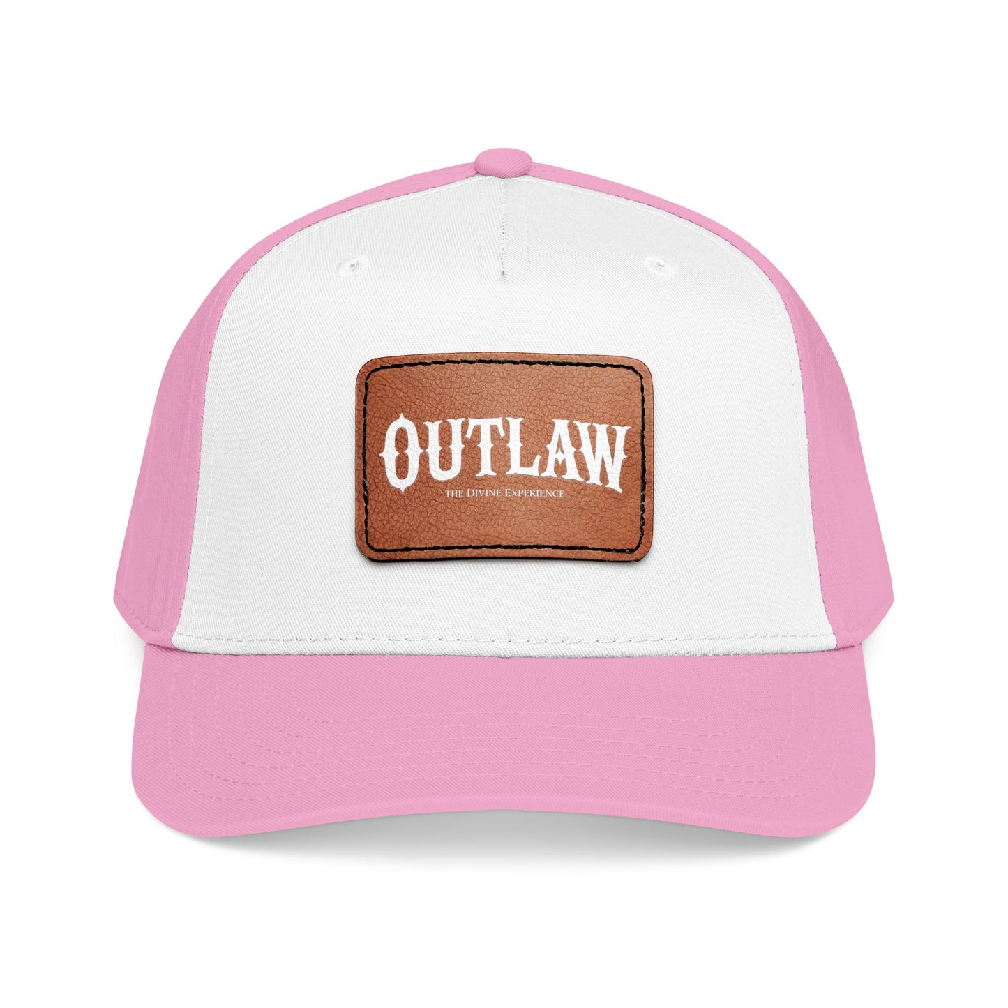 OUTLAW Leather Patch Baseball Cap — Retro Western Mid-Profile Hat