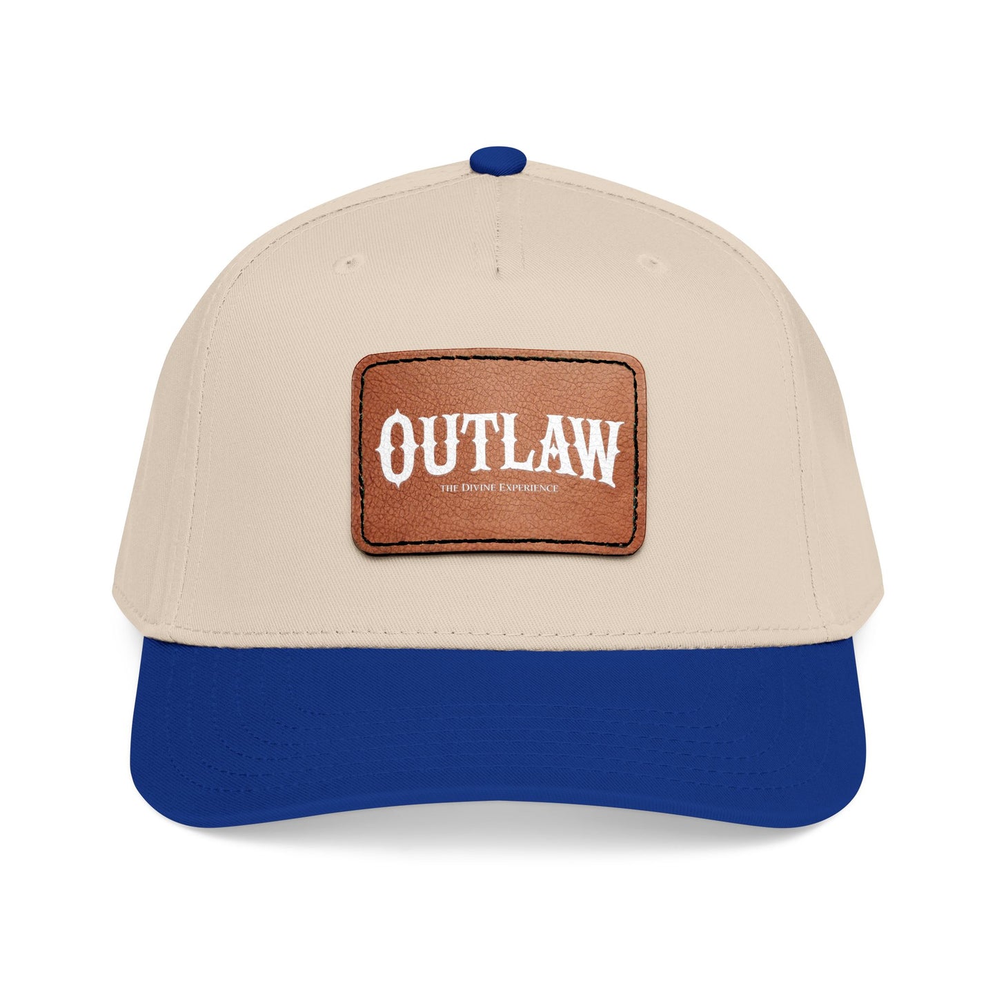 OUTLAW Leather Patch Baseball Cap — Retro Western Mid-Profile Hat
