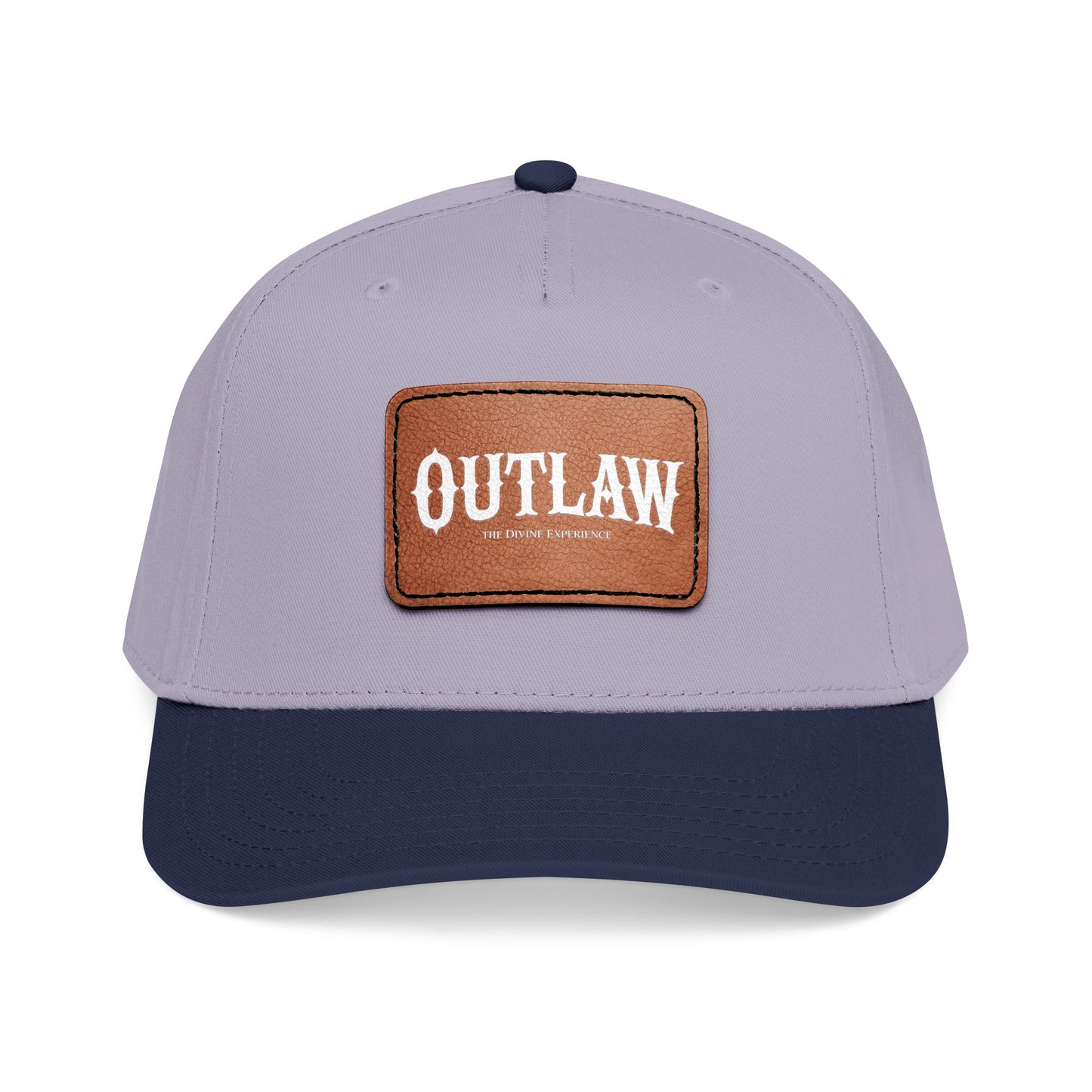 OUTLAW Leather Patch Baseball Cap — Retro Western Mid-Profile Hat