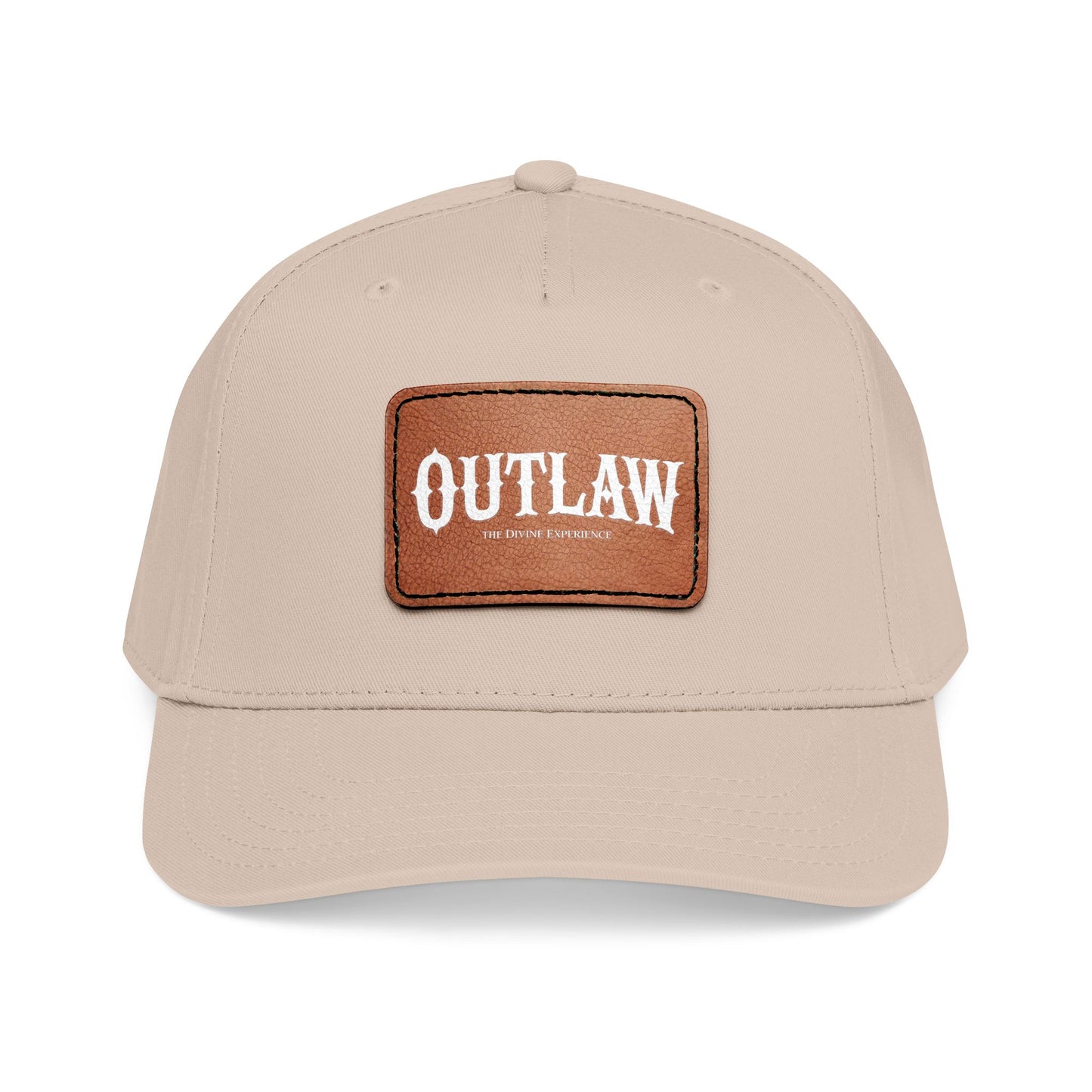 OUTLAW Leather Patch Baseball Cap — Retro Western Mid-Profile Hat