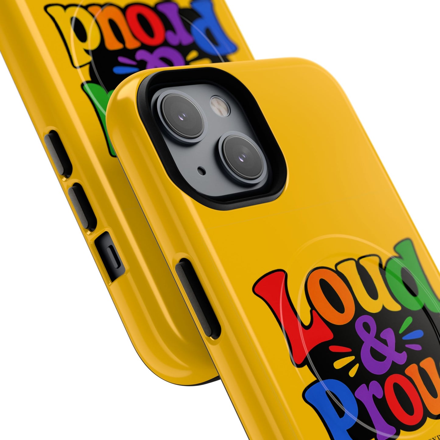 LOUD & PROUD LGBTQ Tough Magnetic Phone Case — Colorful Retro Pride Design