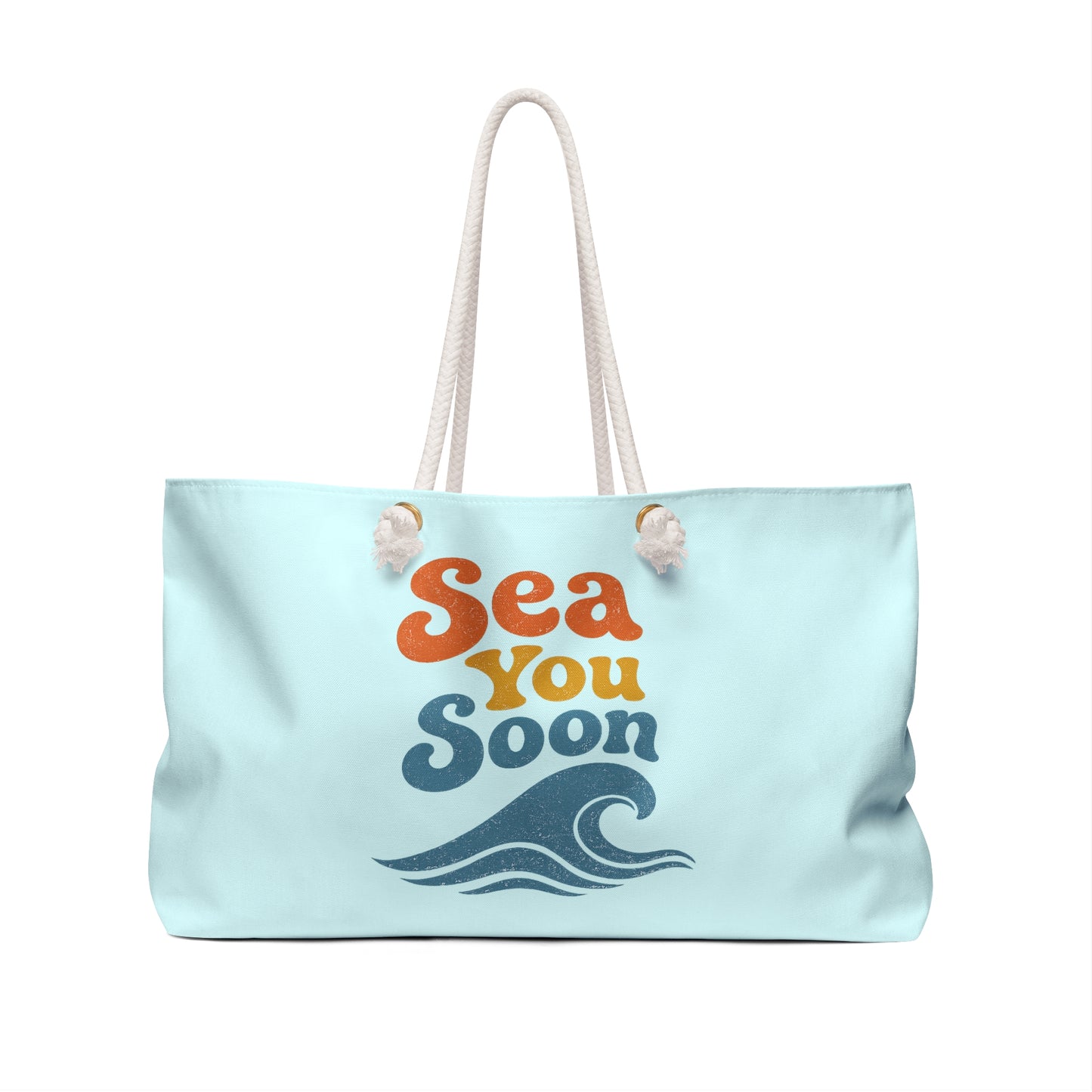 SEA YOU SOON Weekender Bag — Retro Beach Tote for Vacation & Weekend Getaways