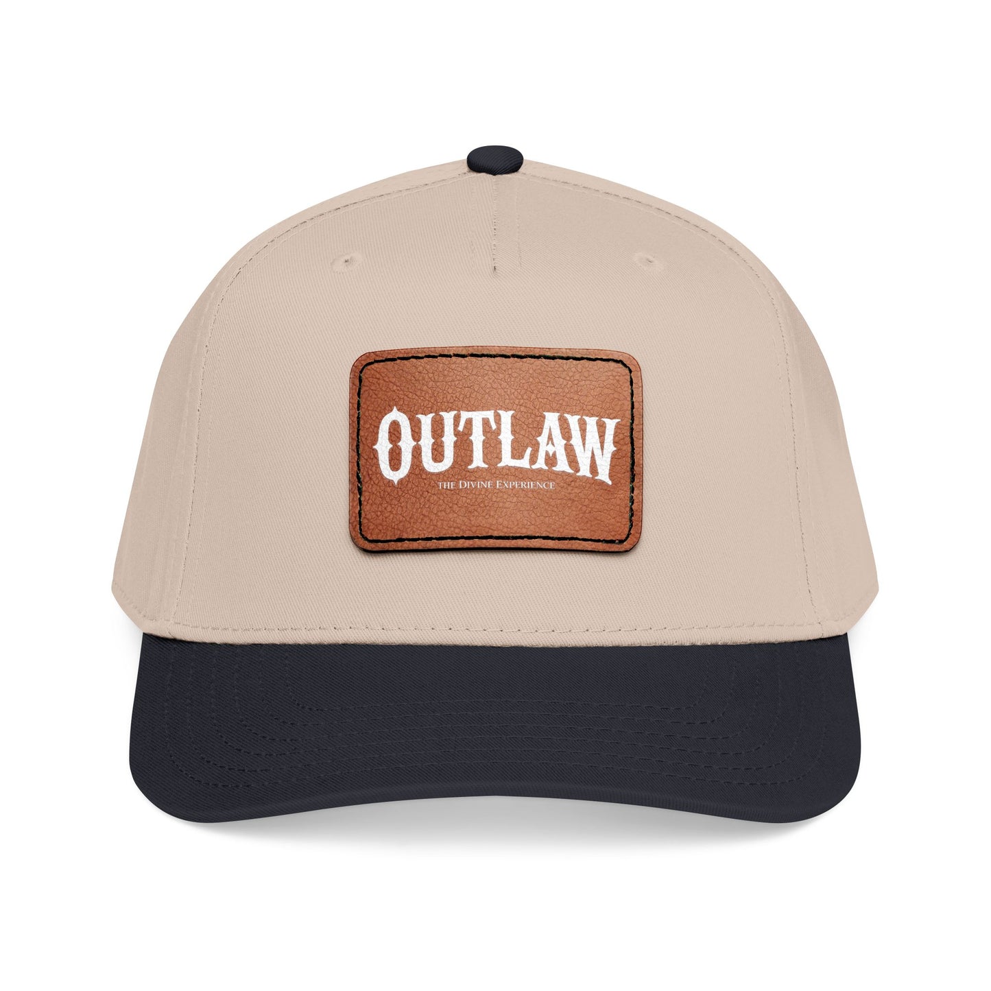 OUTLAW Leather Patch Baseball Cap — Retro Western Mid-Profile Hat