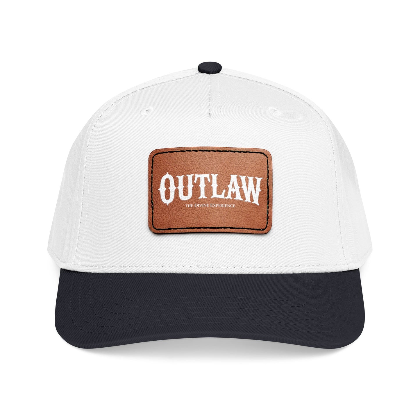 OUTLAW Leather Patch Baseball Cap — Retro Western Mid-Profile Hat