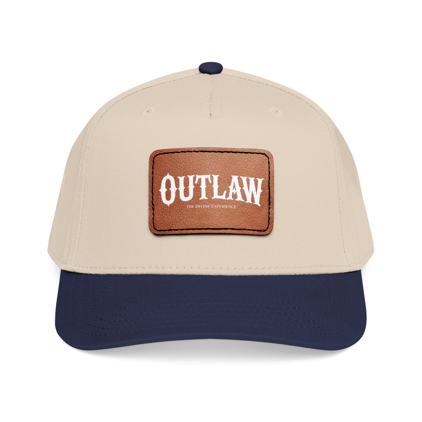 OUTLAW Leather Patch Baseball Cap — Retro Western Mid-Profile Hat
