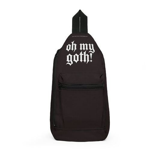 OH MY GOTH! Black Gothic Sling Bag – Goth Statement Crossbody for Everyday & Halloween