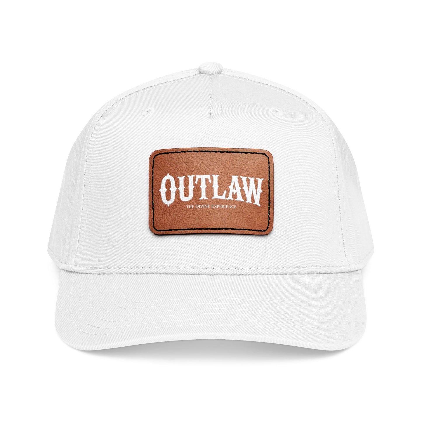 OUTLAW Leather Patch Baseball Cap — Retro Western Mid-Profile Hat