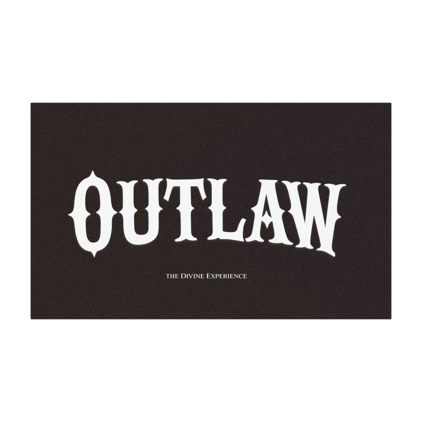 OUTLAW Car Magnet — Black Bumper Sticker Style Magnet with Bold Western Font