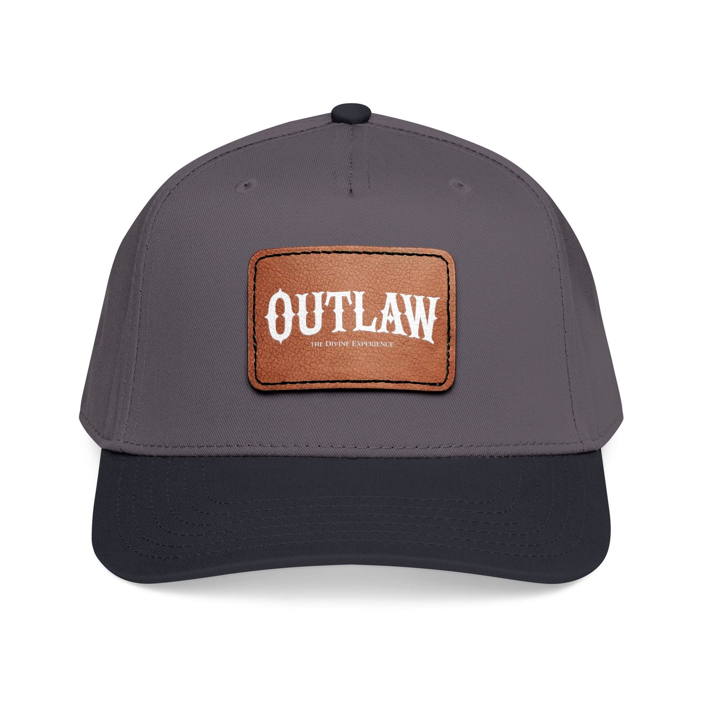 OUTLAW Leather Patch Baseball Cap — Retro Western Mid-Profile Hat