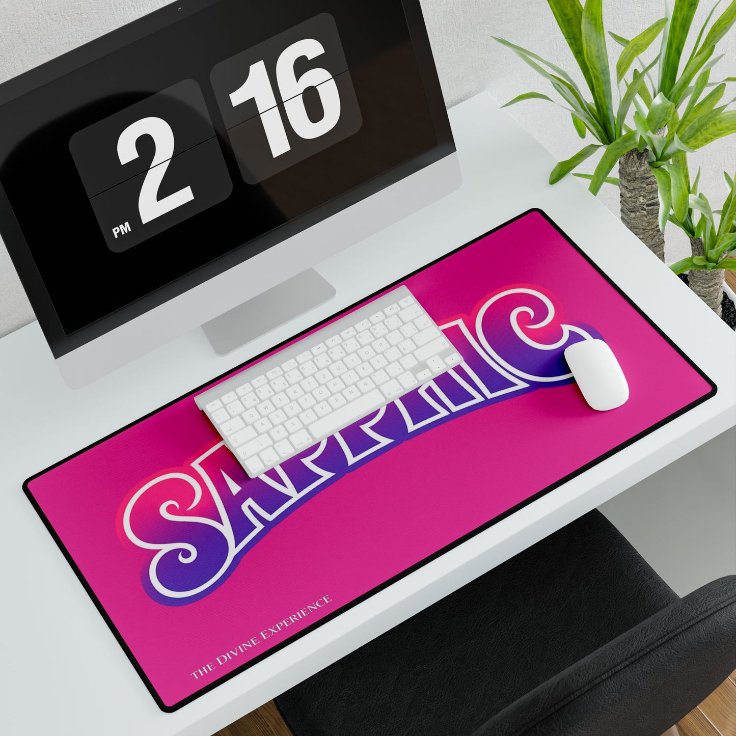 SAPPHIC Desk Mat — Pink & Purple Pride Gaming/Work Surface