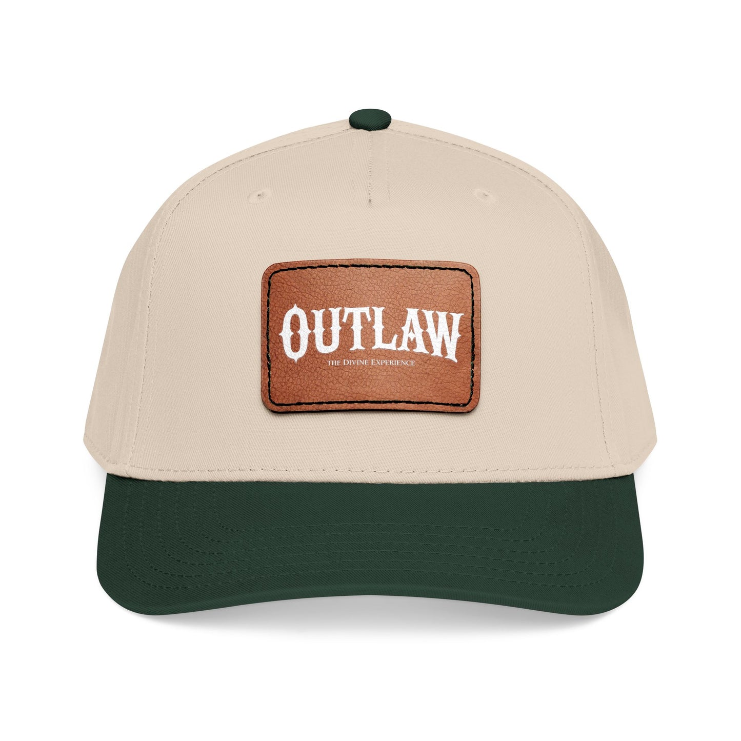 OUTLAW Leather Patch Baseball Cap — Retro Western Mid-Profile Hat
