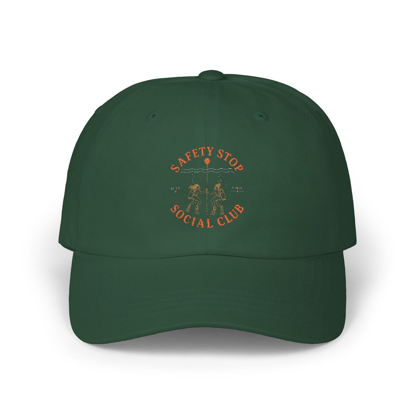 SAFETY STOP SOCIAL CLUB Scuba Cap – Vintage Motorcycle Club Embroidered Hat