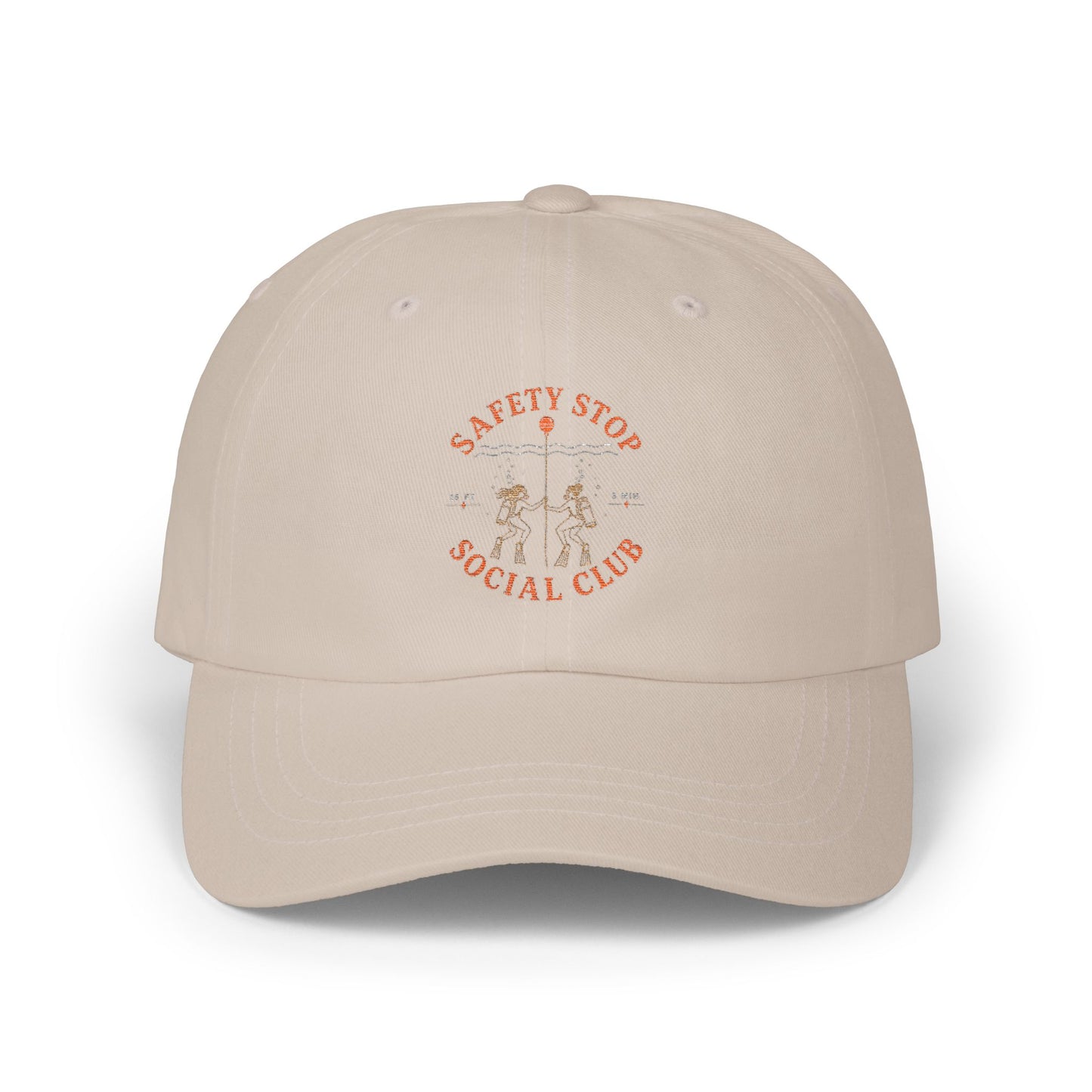 SAFETY STOP SOCIAL CLUB Scuba Cap – Vintage Motorcycle Club Embroidered Hat