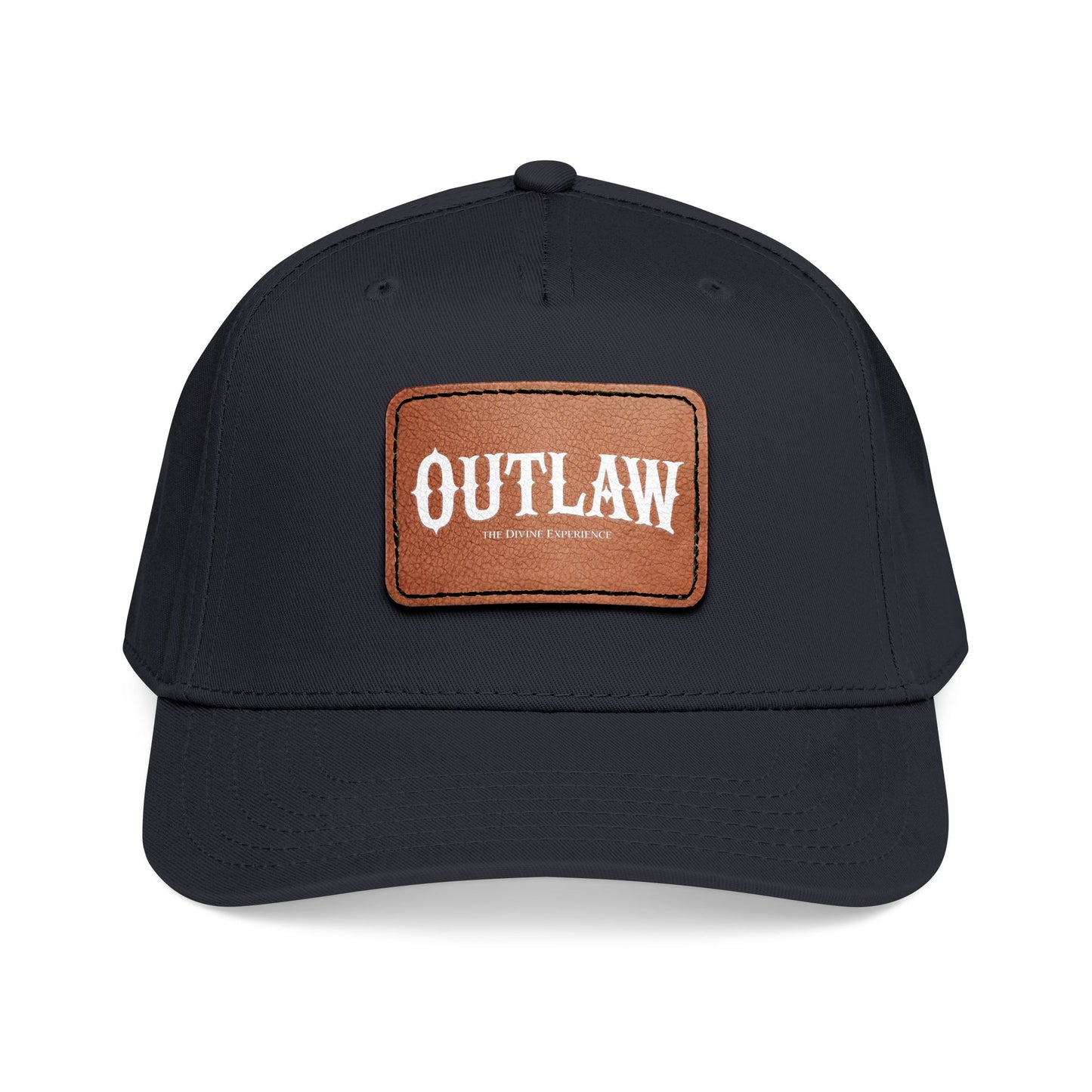 OUTLAW Leather Patch Baseball Cap — Retro Western Mid-Profile Hat
