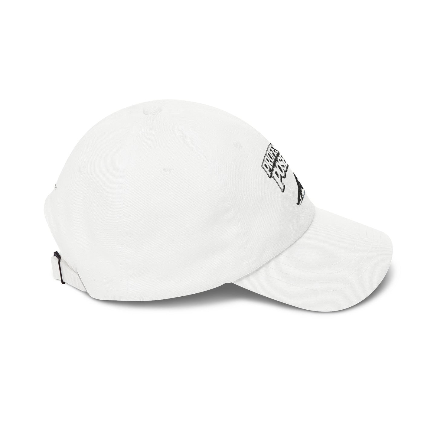 PROFESSIONAL POSER Dad Cap — White Retro Pinup Embroidered Baseball Hat