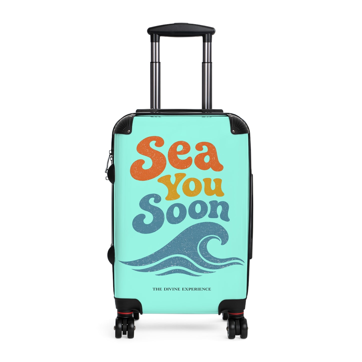SEA YOU SOON Suitcase – Retro Beach Wave Carry-On Travel Luggage