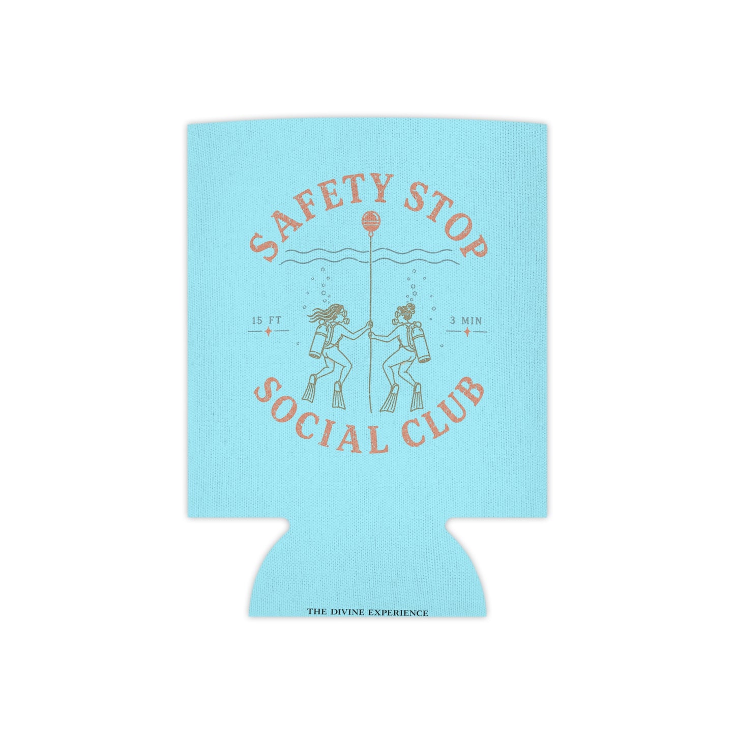 SAFETY STOP SOCIAL CLUB Can Cooler – Scuba Divers Drink Koozie