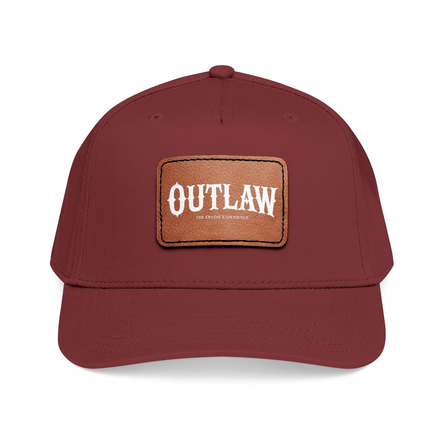 OUTLAW Leather Patch Baseball Cap — Retro Western Mid-Profile Hat