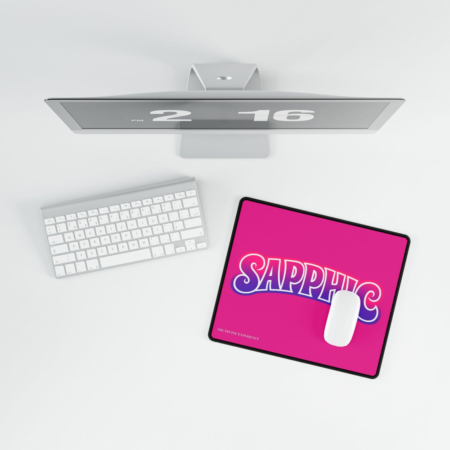 SAPPHIC Desk Mat — Pink & Purple Pride Gaming/Work Surface