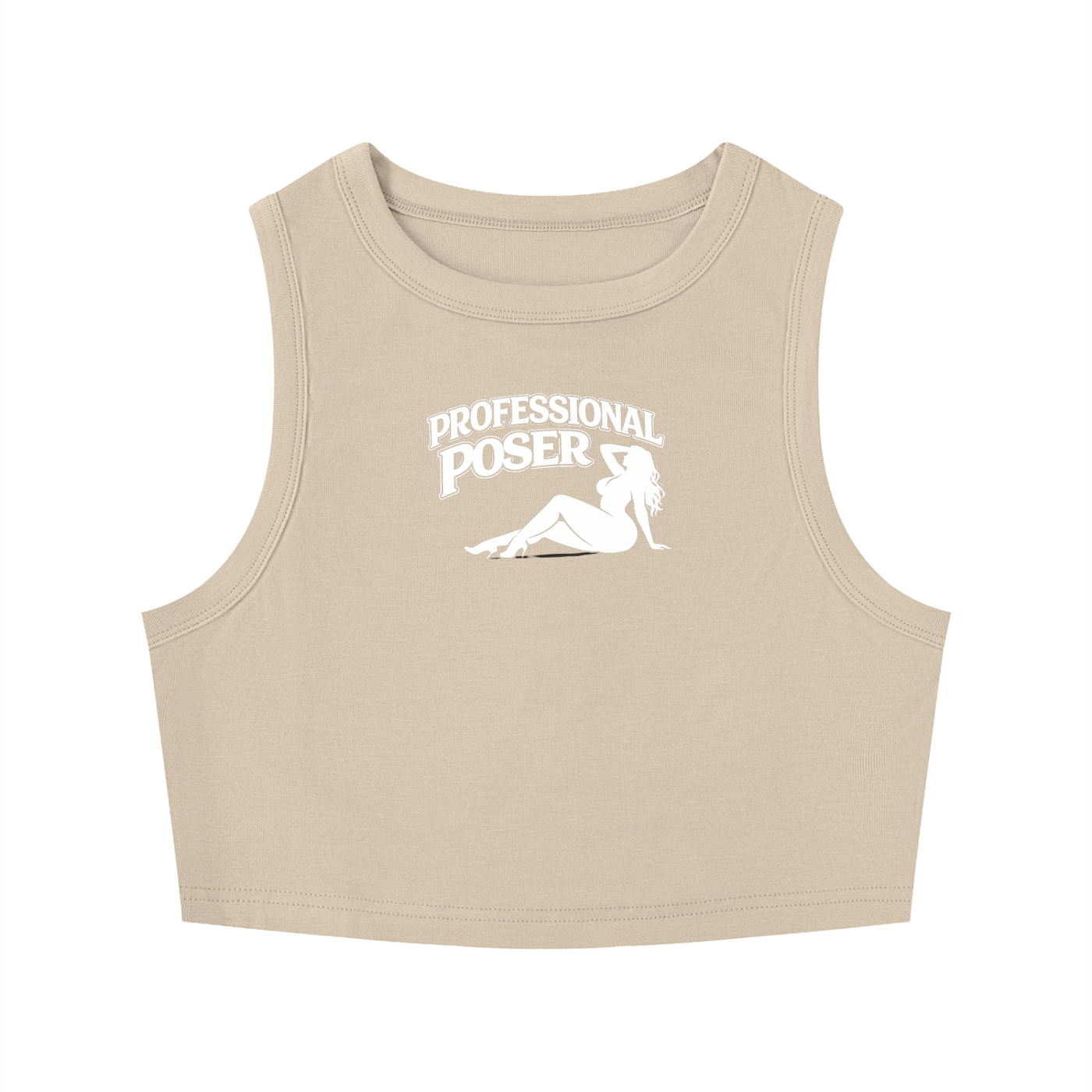 PROFESSIONAL POSER Women's Tight Crewneck Crop Tank Top